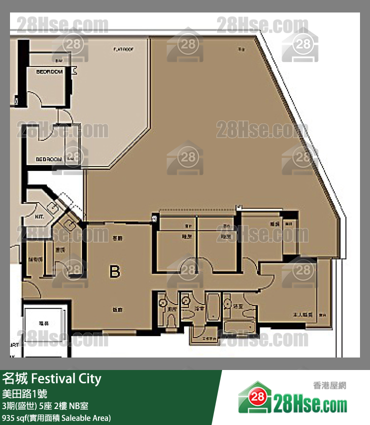 名城 3期(盛世) 5座 2樓 NB室 平面圖