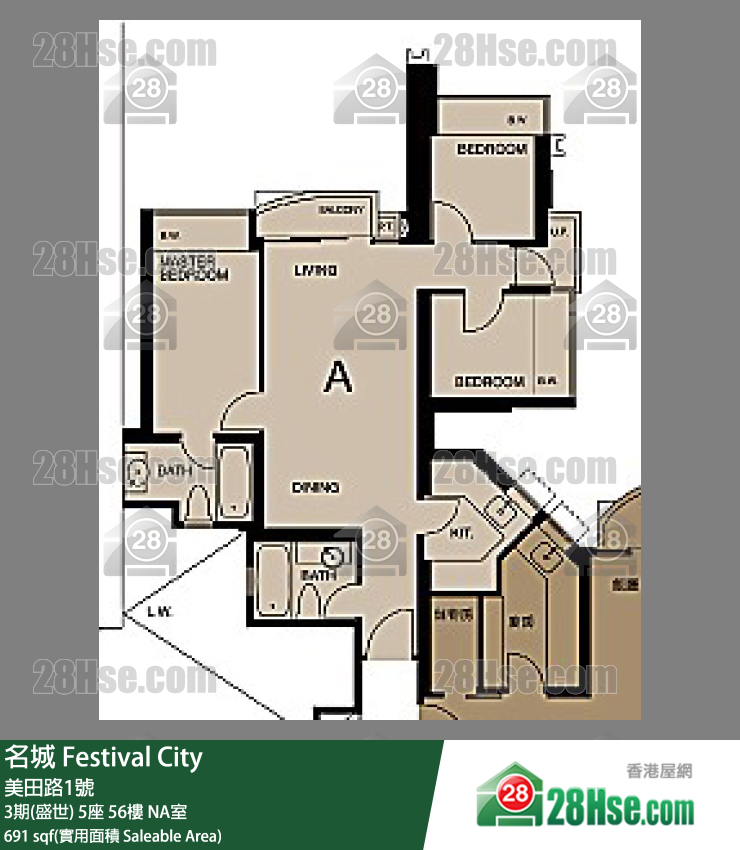 名城 3期(盛世)5座56楼 NA室 平面图