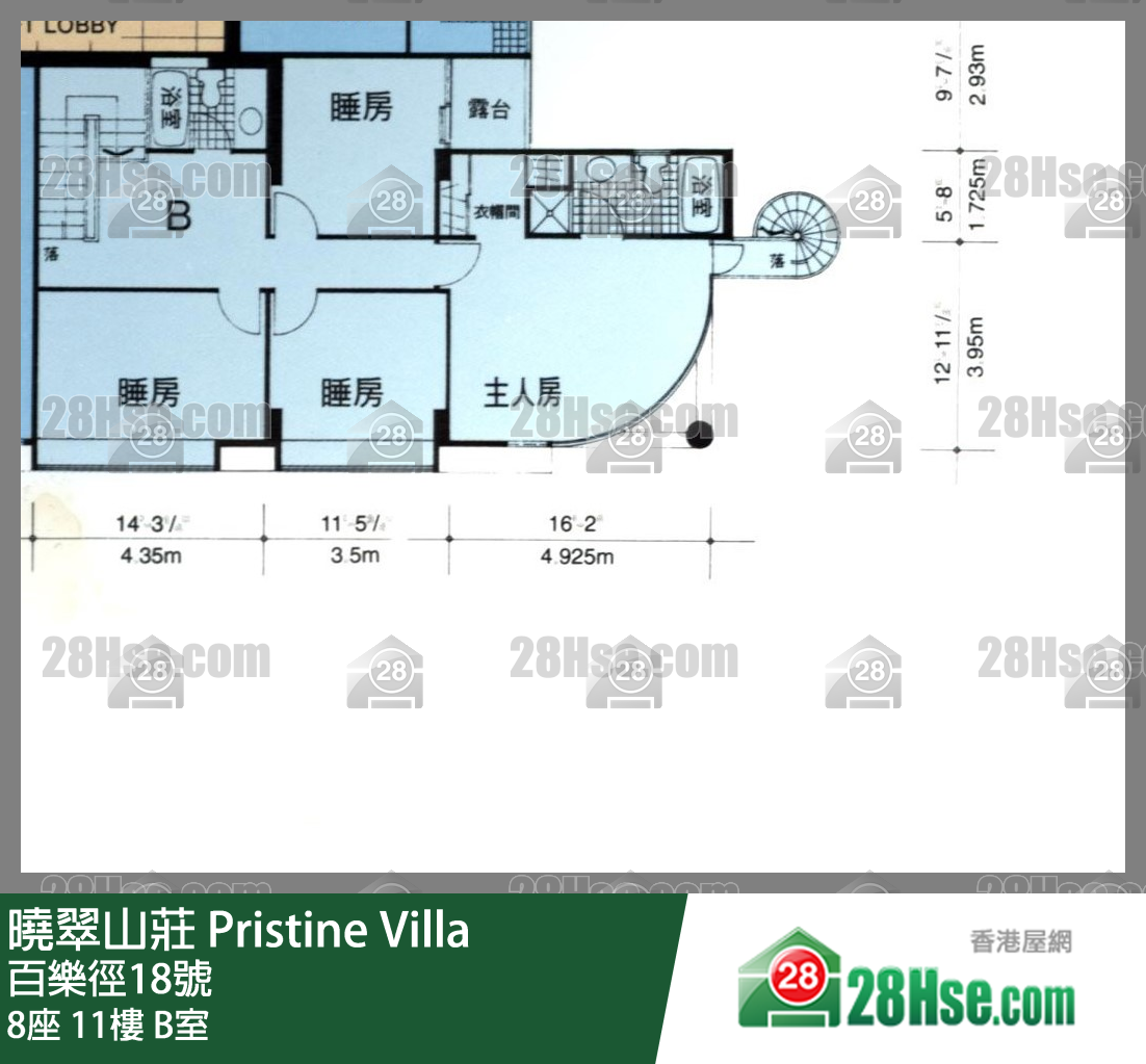 晓翠山庄 8座10楼 B室 平面图