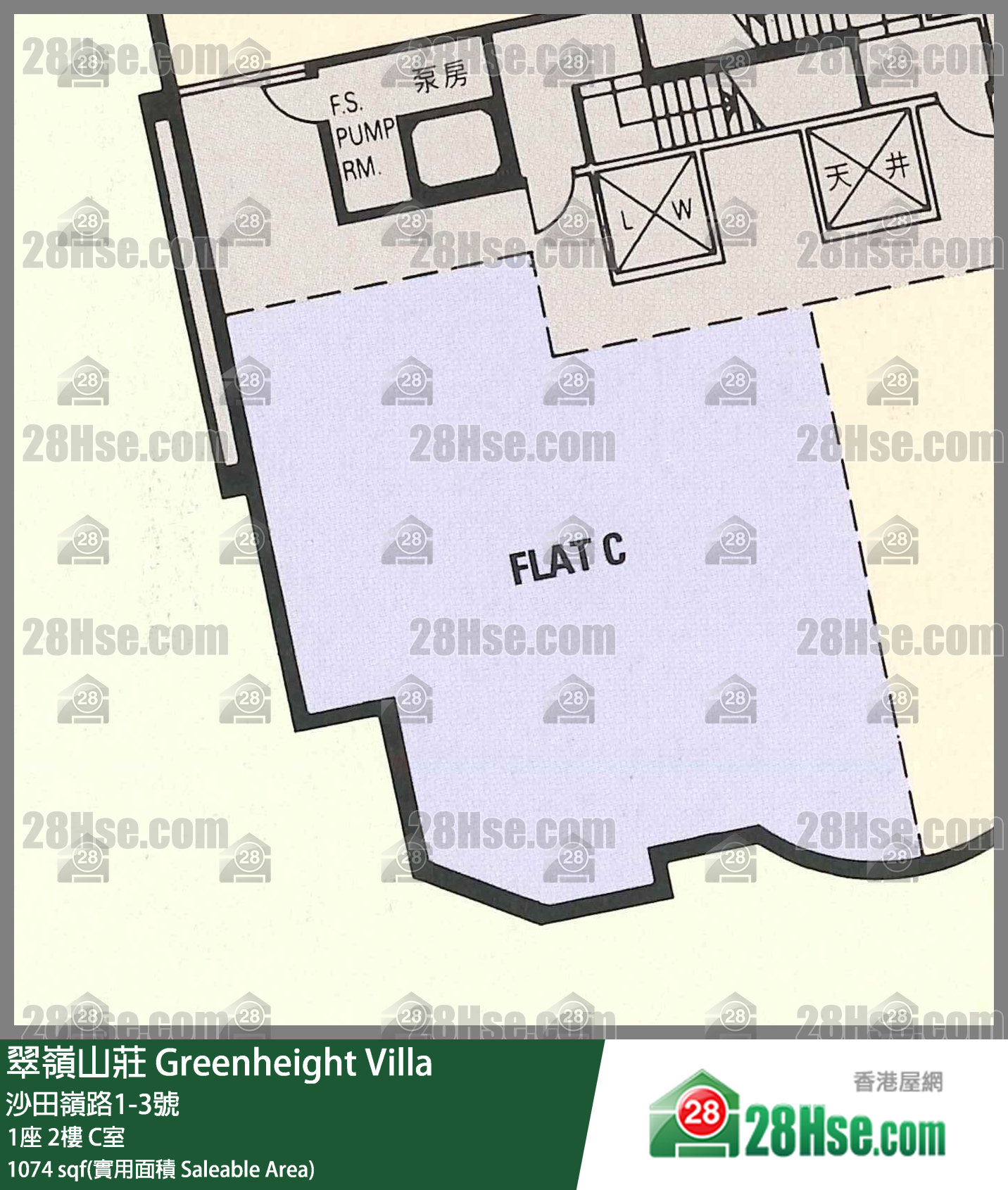 翠岭山庄 1座2楼 C室 平面图