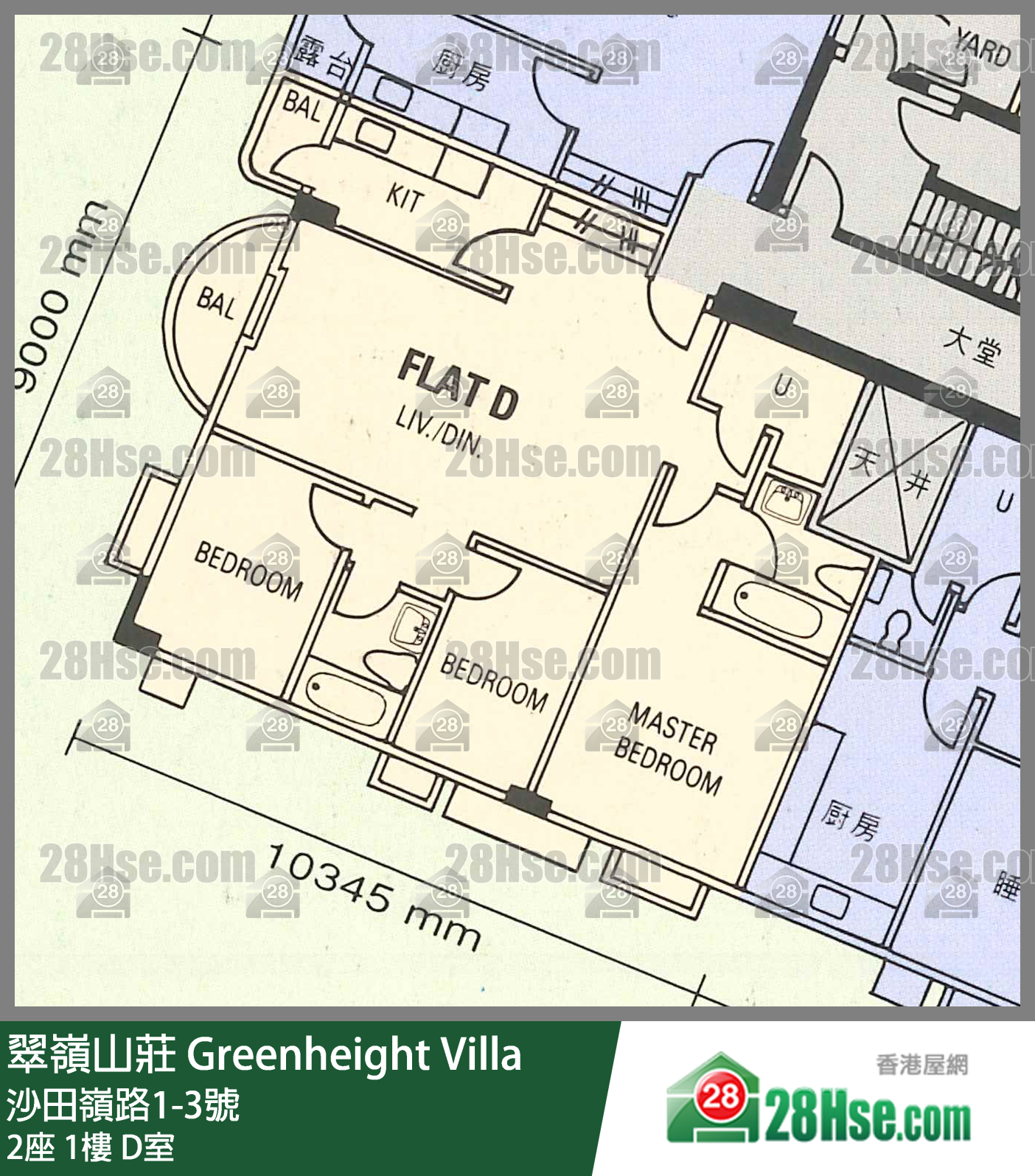 翠岭山庄 2座1楼 D室 平面图