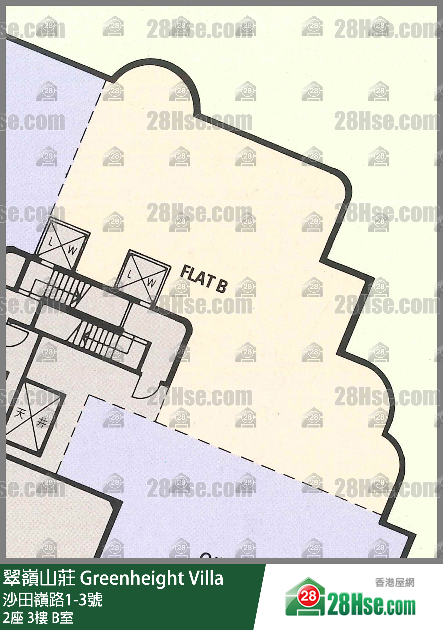 翠岭山庄 2座 3楼 B室 平面图