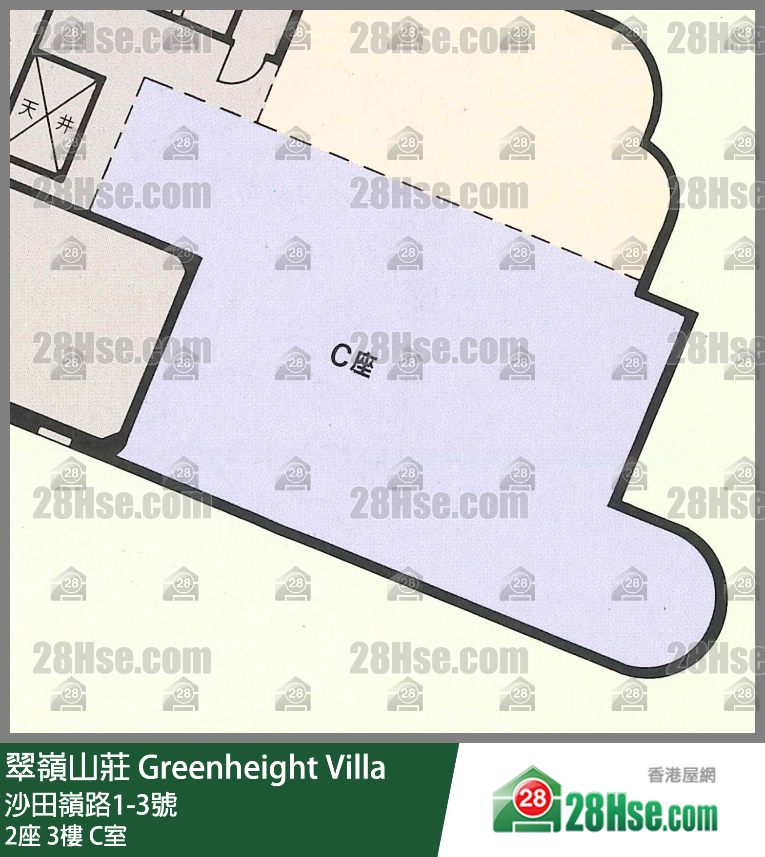 翠嶺山莊 2座3樓 C室 平面圖