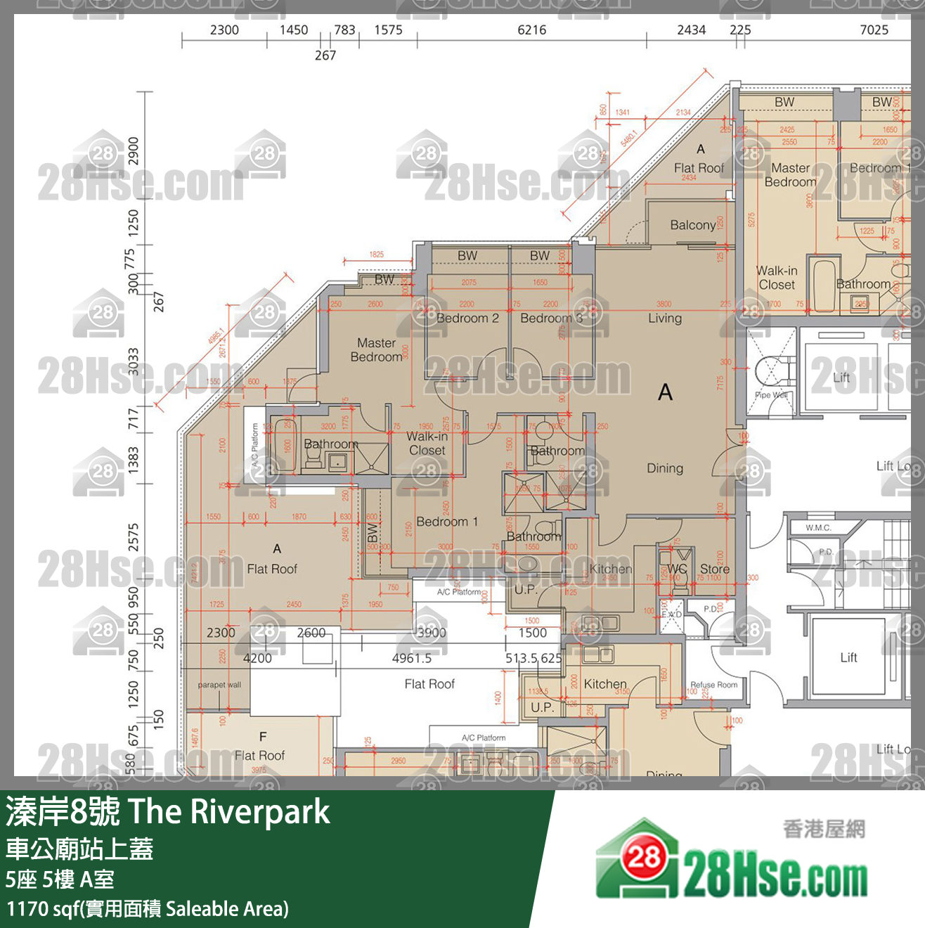 溱岸8號 5座 5樓 A室 平面圖