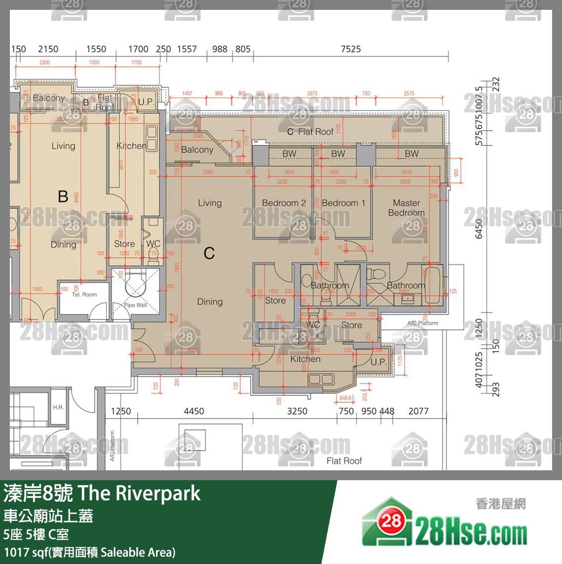 溱岸8號 5座5樓 C室 平面圖