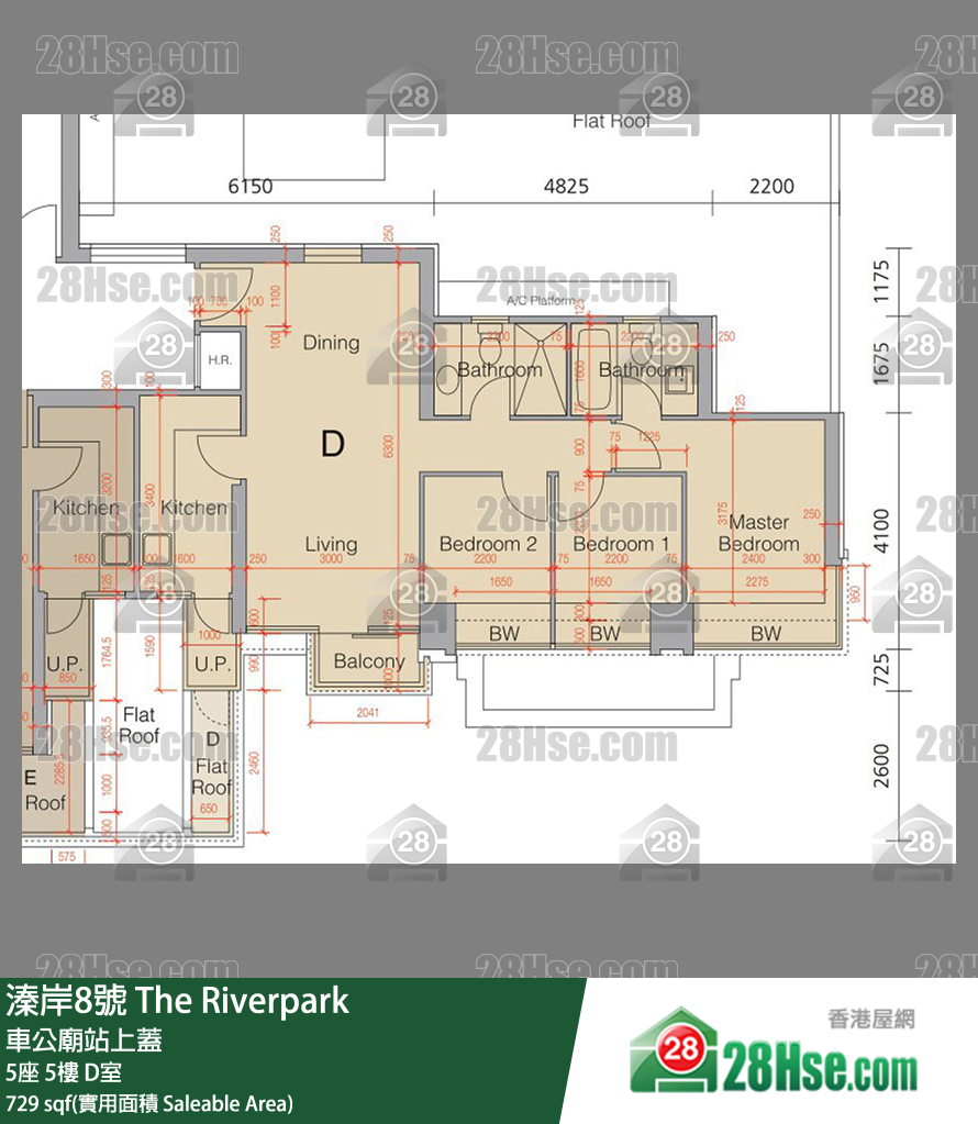 溱岸8號 5座5樓 D室 平面圖