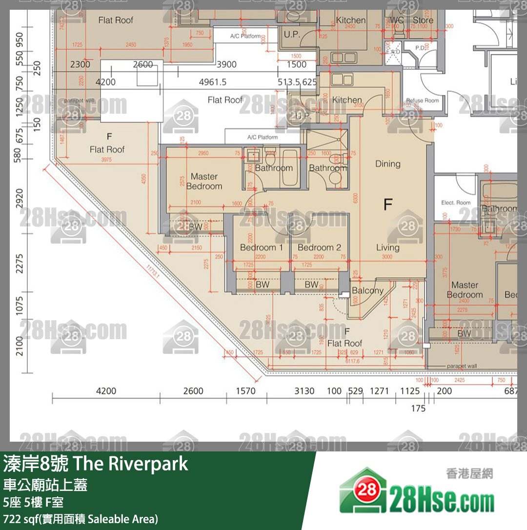 溱岸8號 5座5樓 F室 平面圖