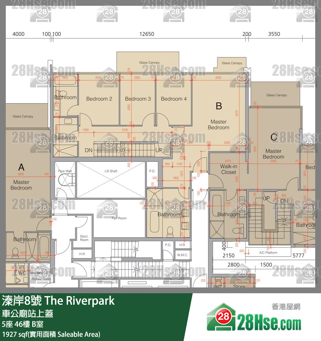 溱岸8号 5座46楼 B室 平面图