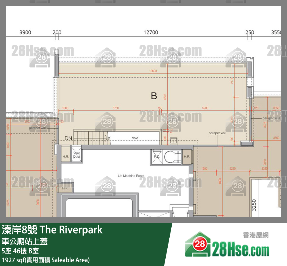 溱岸8号 5座46楼 B室 平面图