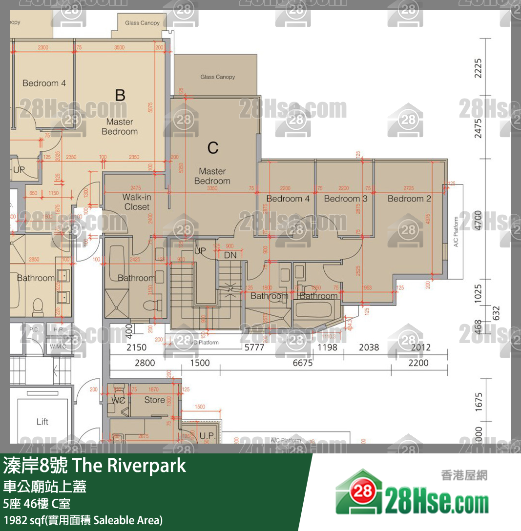 溱岸8號 5座46樓 C室 平面圖