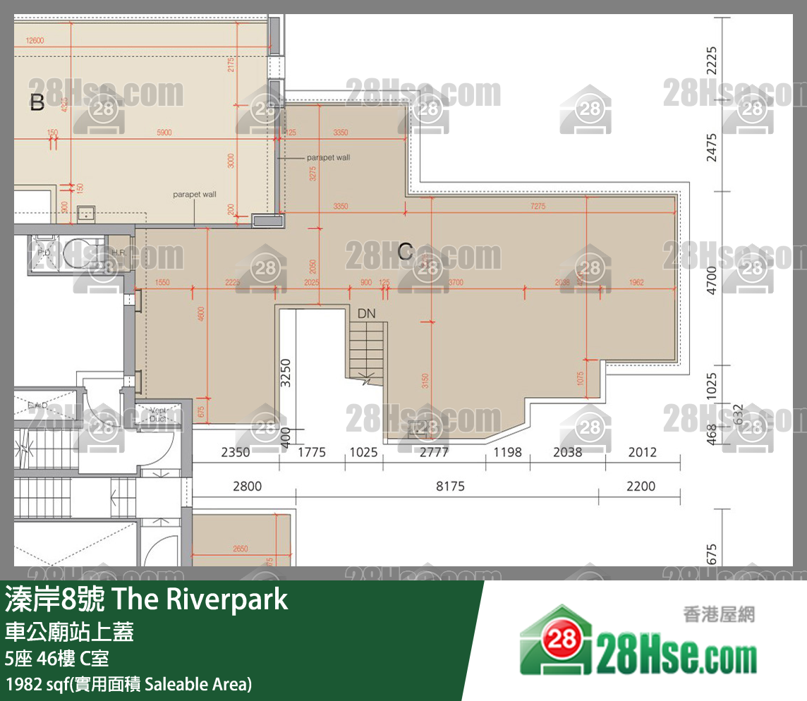溱岸8號 5座46樓 C室 平面圖