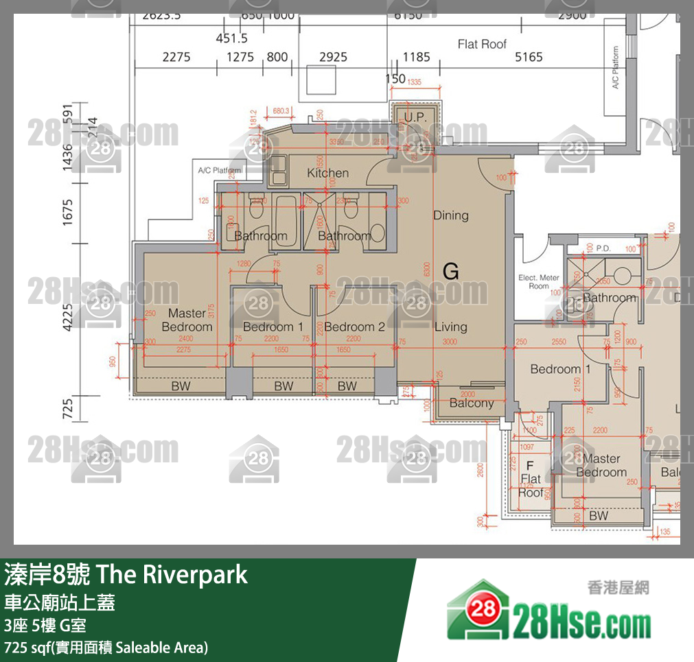 溱岸8號 3座 5樓 G室 平面圖
