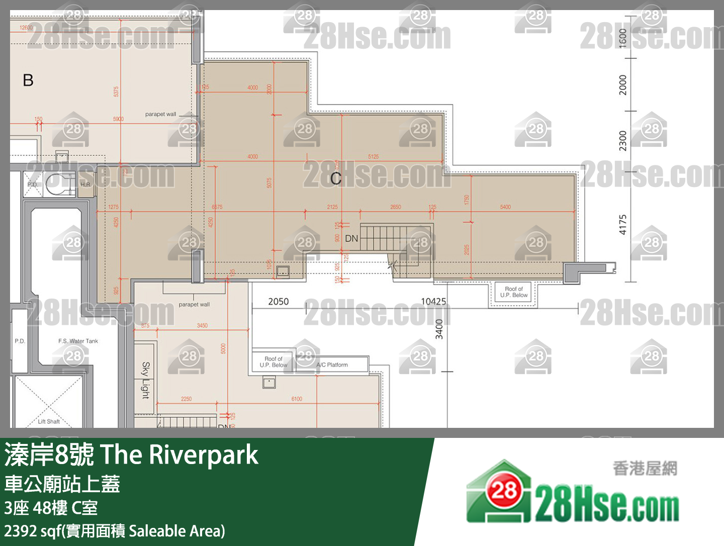 溱岸8號 3座48樓 C室 平面圖