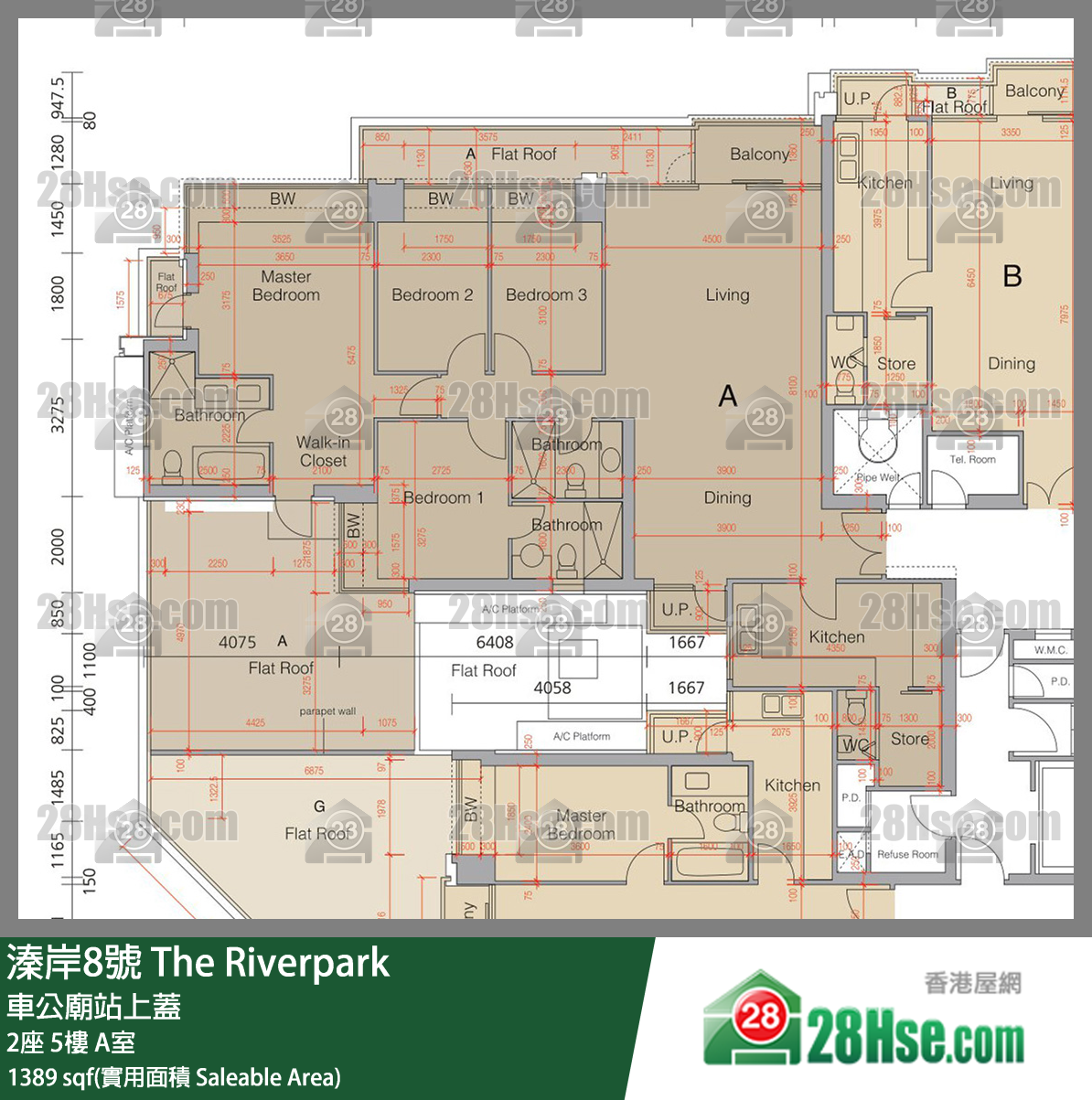 溱岸8號 2座5樓 A室 平面圖