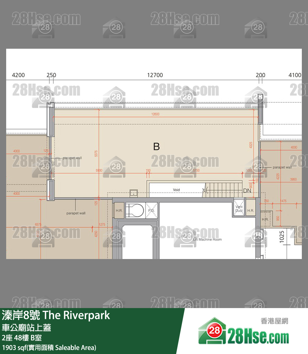 溱岸8號 2座48樓 B室 平面圖