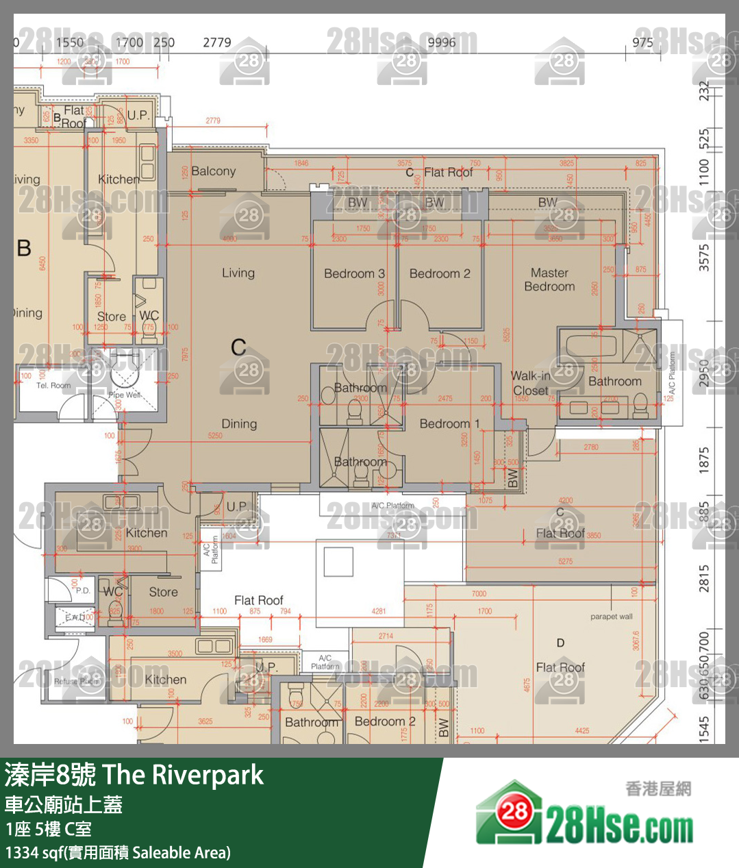 溱岸8號 1座 5樓 C室 平面圖