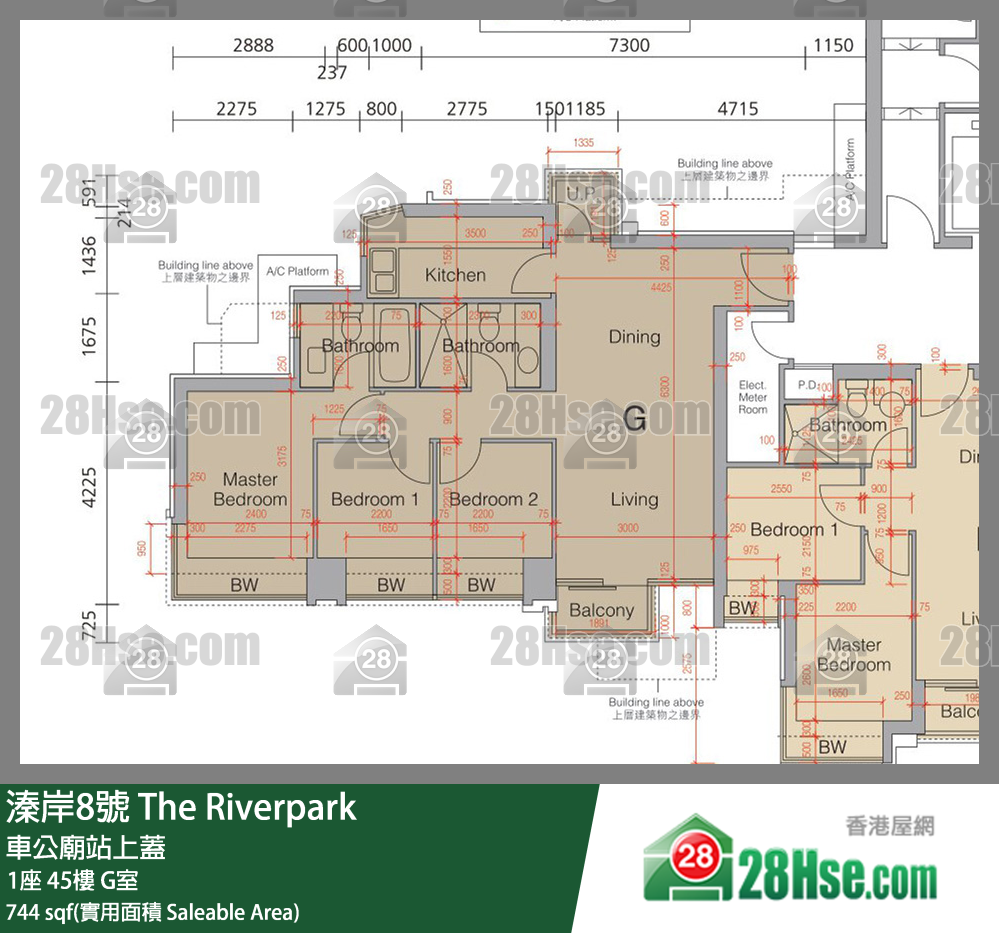 溱岸8號 1座45樓 G室 平面圖