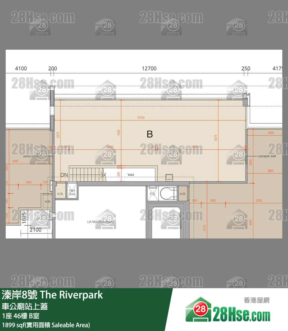 溱岸8號 1座46樓 B室 平面圖