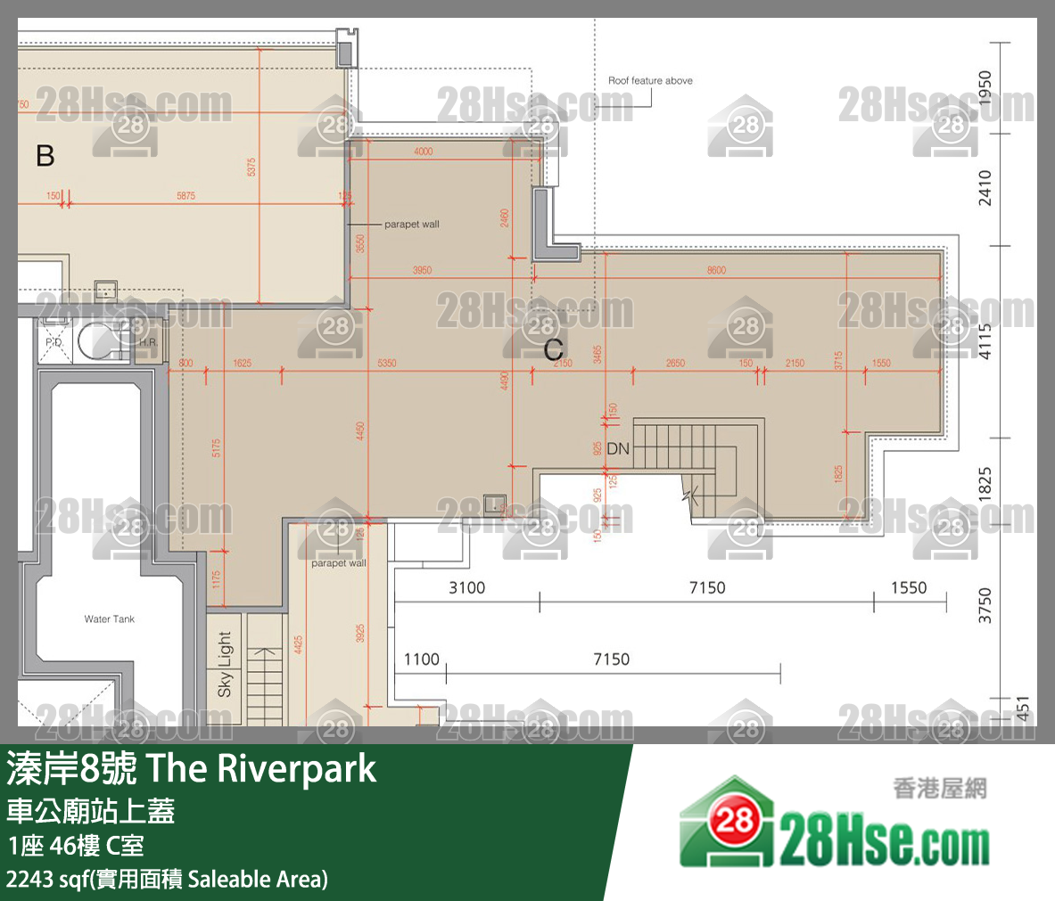 溱岸8號 1座46樓 C室 平面圖