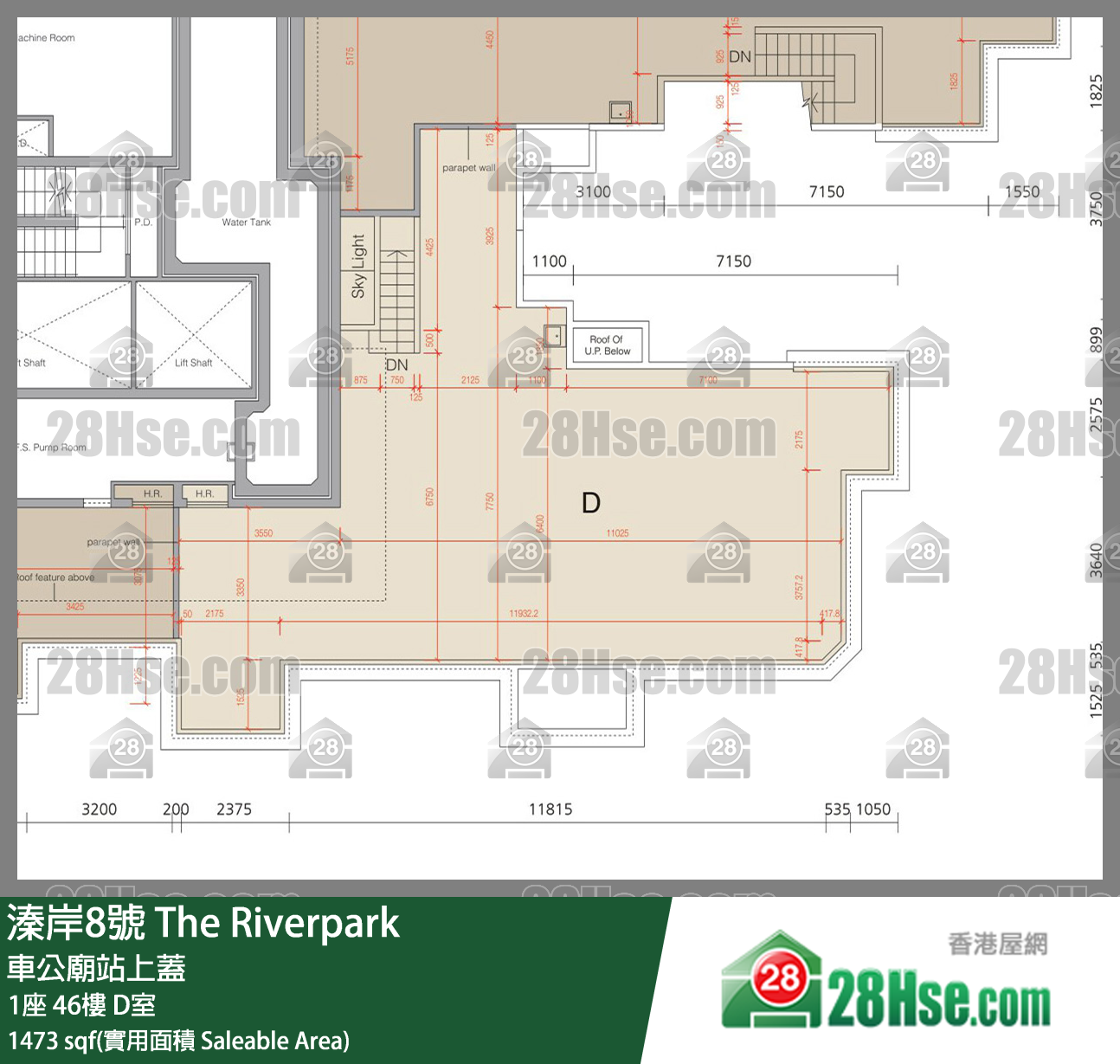 溱岸8號 1座46樓 D室 平面圖