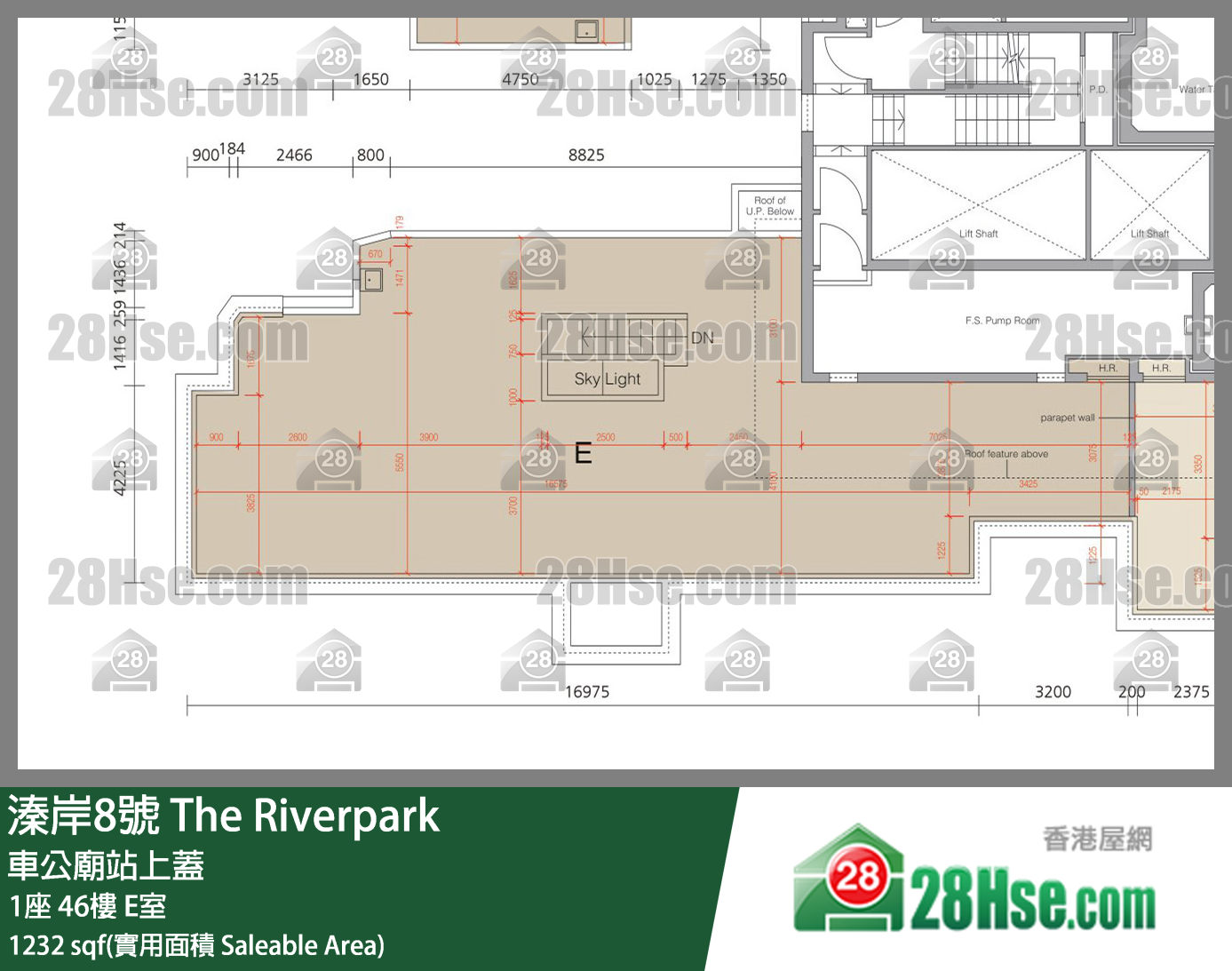 溱岸8號 1座 46樓 E室 平面圖