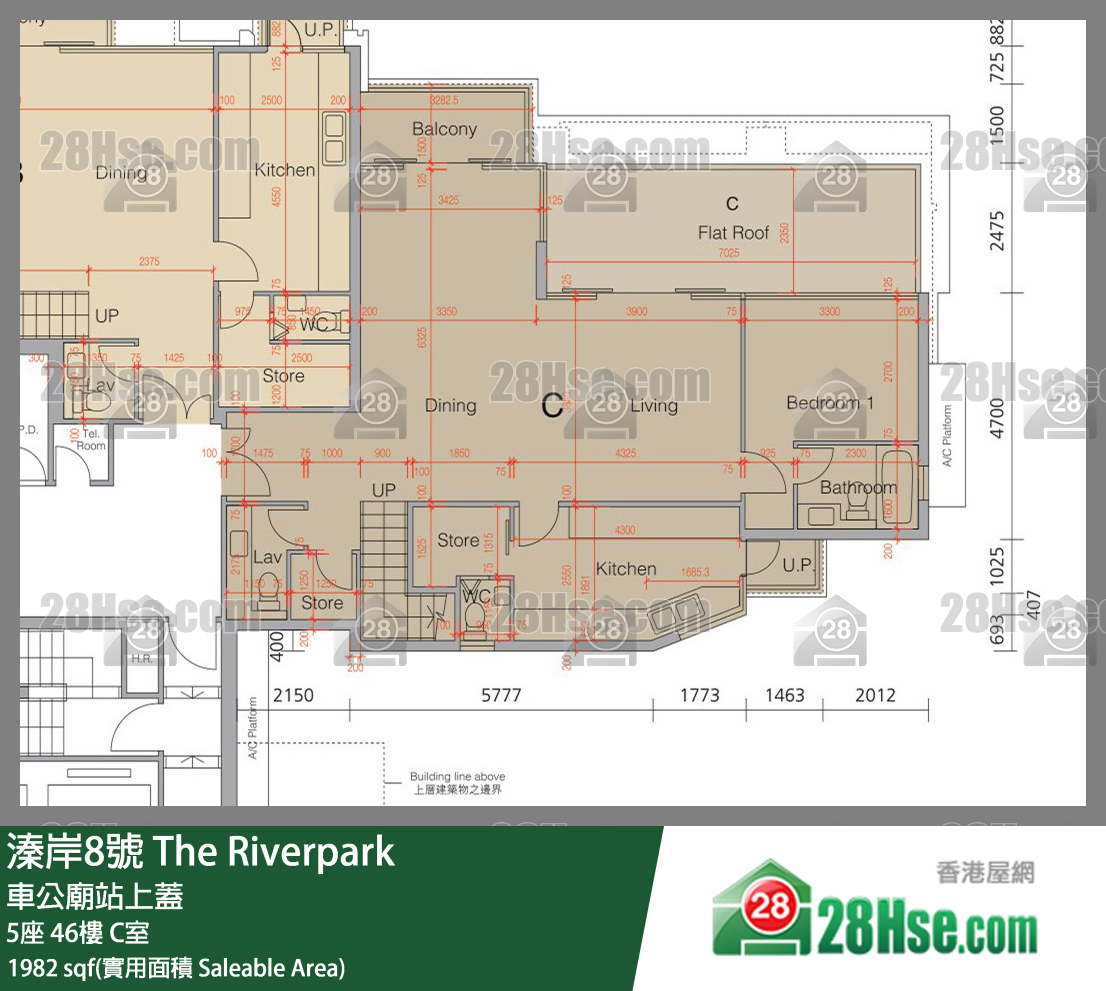 溱岸8號 5座46樓 C室 平面圖