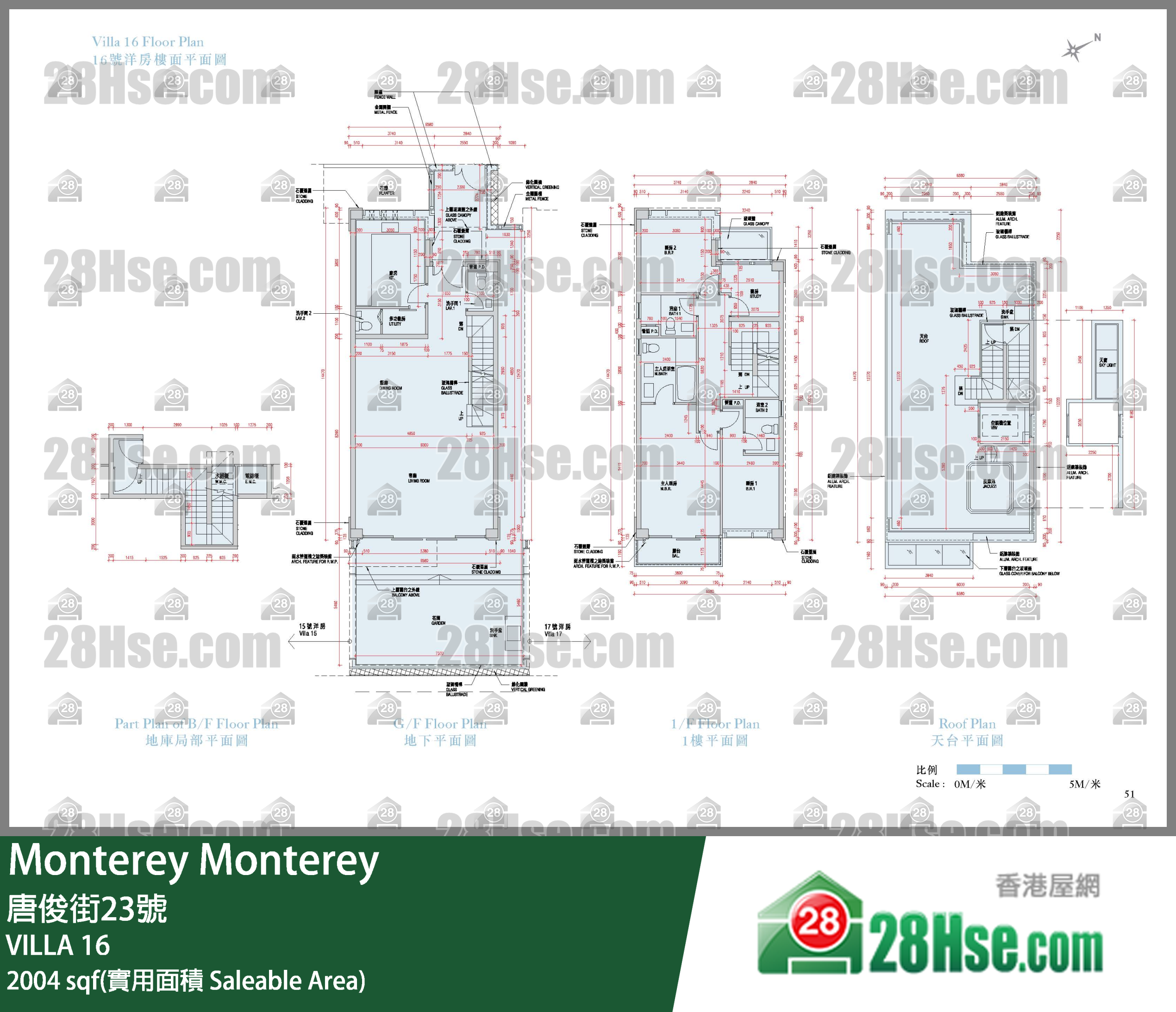 Monterey 独立屋 VILLA 16 平面图