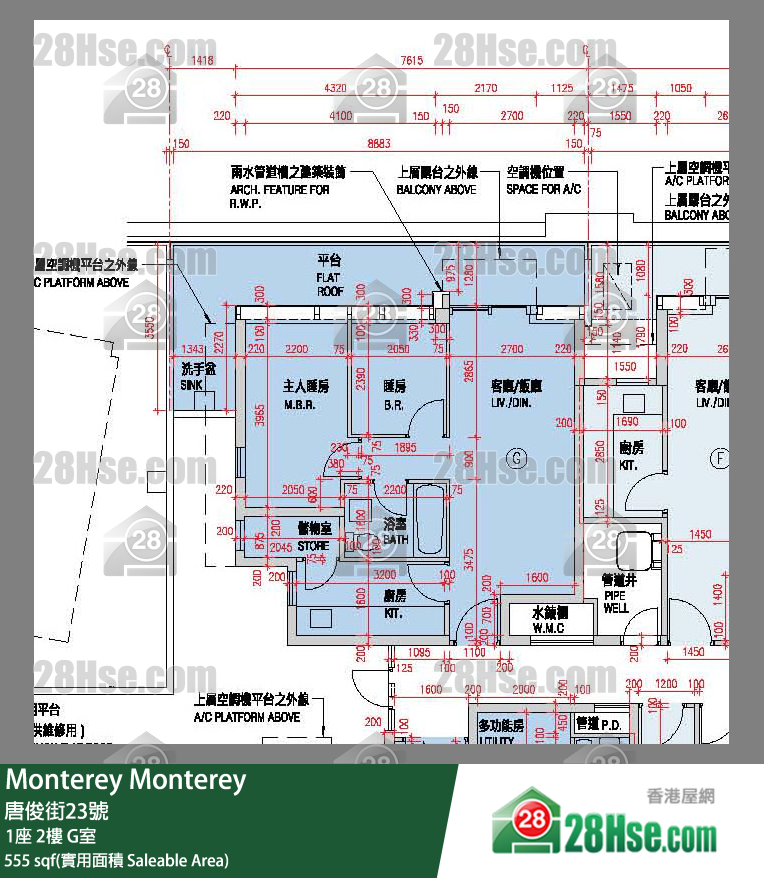 Monterey Unit FloorPlan (Provided by 28Hse)