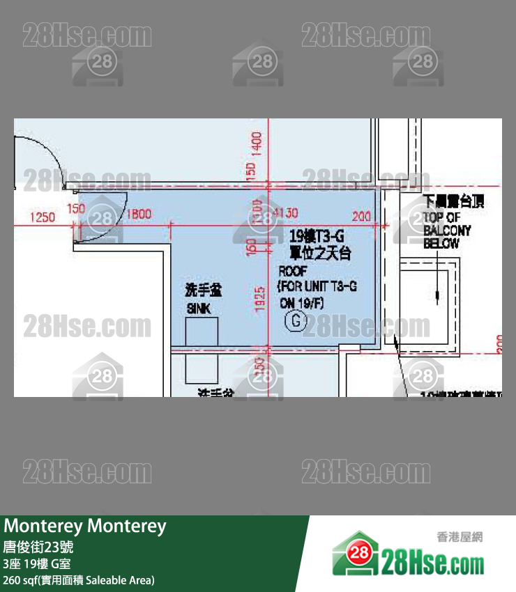 Monterey 单位平面图(由 28Hse 提供)