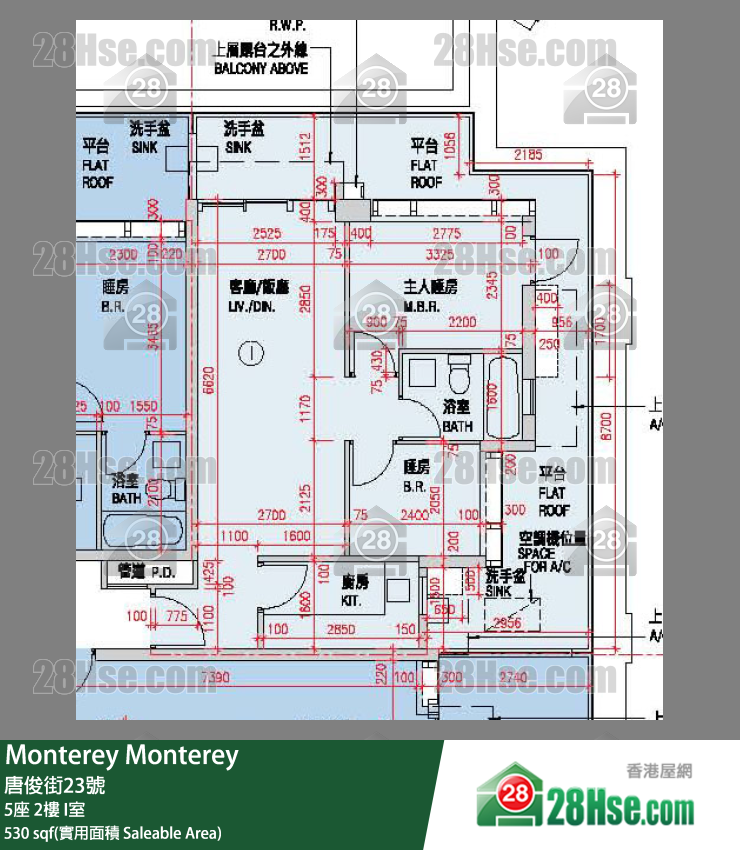 Monterey 大厦5座2楼 I室 平面图