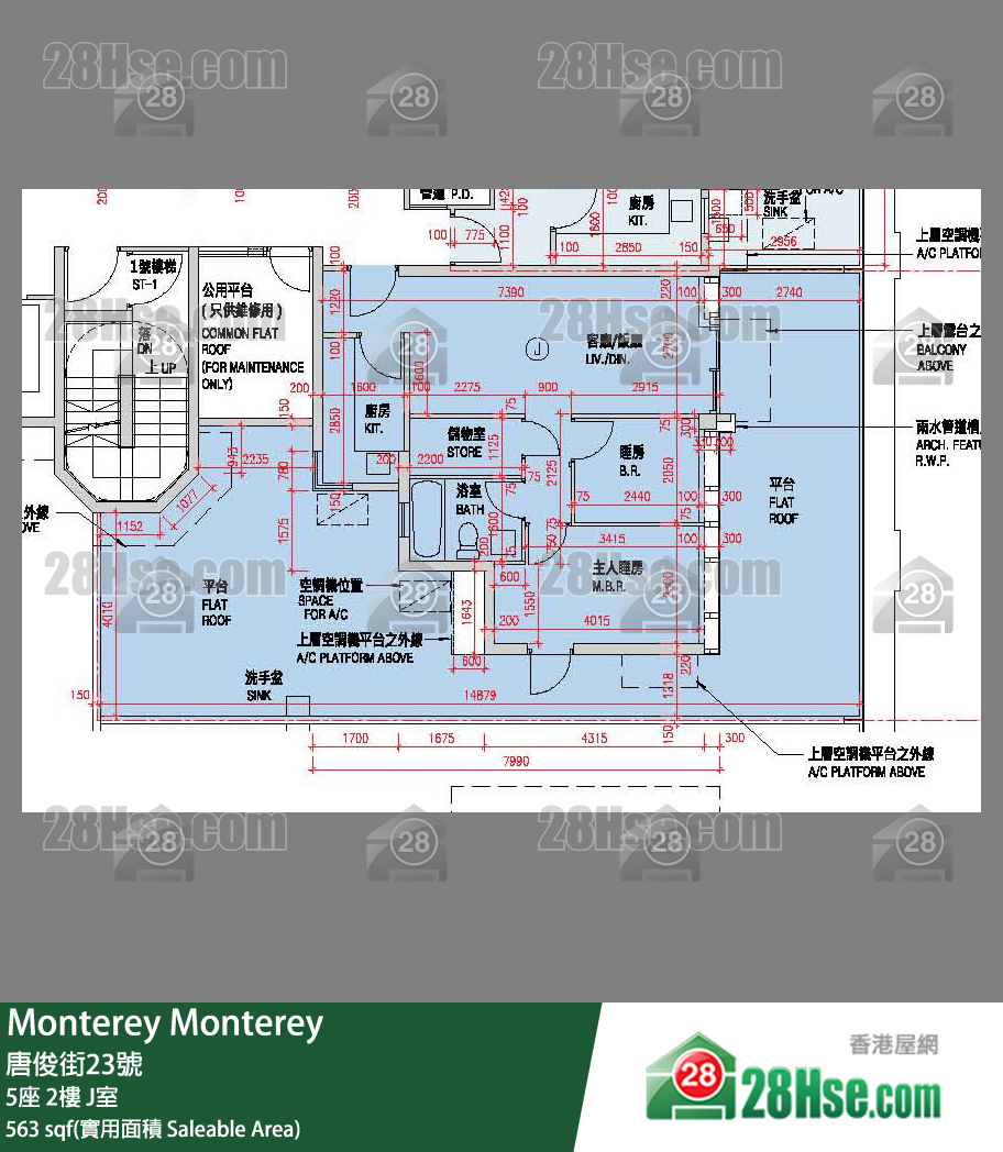 Monterey 大厦5座2楼 J室 平面图
