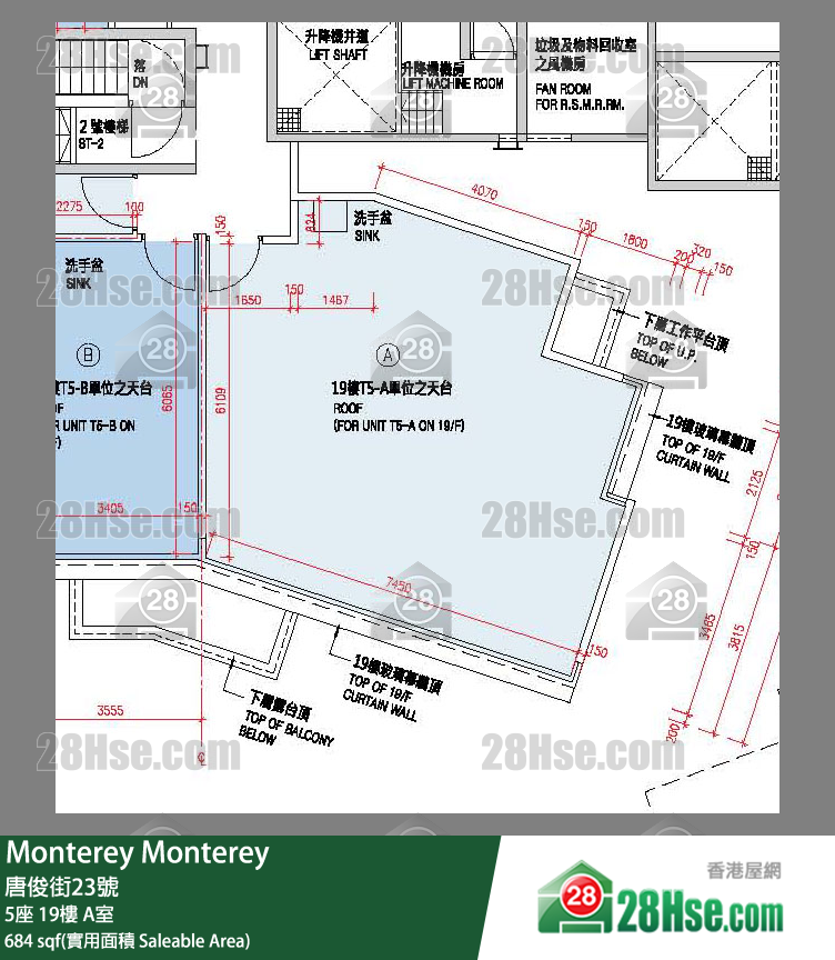 Monterey 单位平面图(由 28Hse 提供)