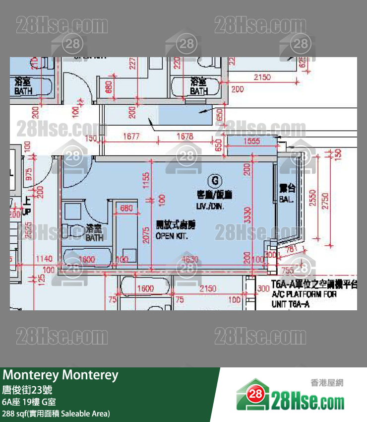 Monterey 大厦6A座19楼 G室 平面图