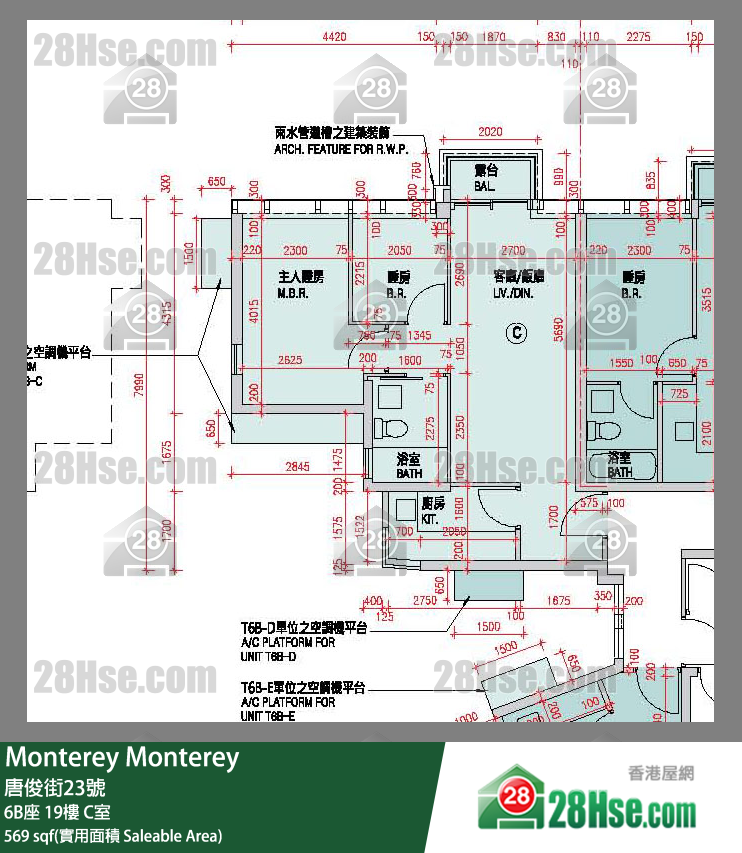 Monterey 大厦6B座19楼 C室 平面图