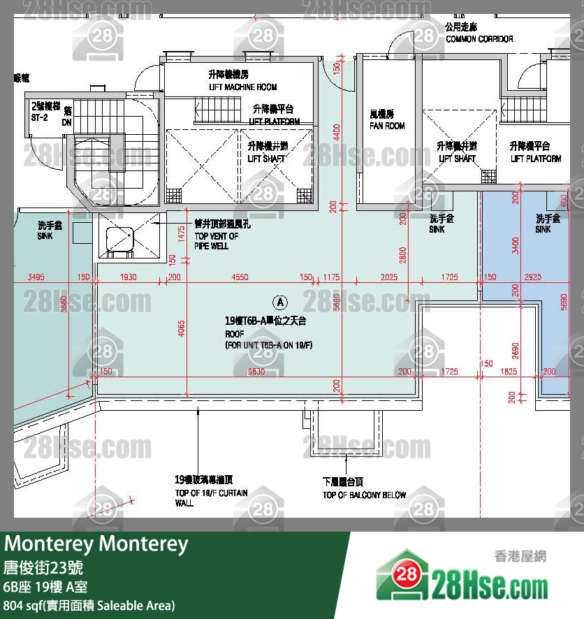 Monterey 大厦6B座19楼 A室 平面图
