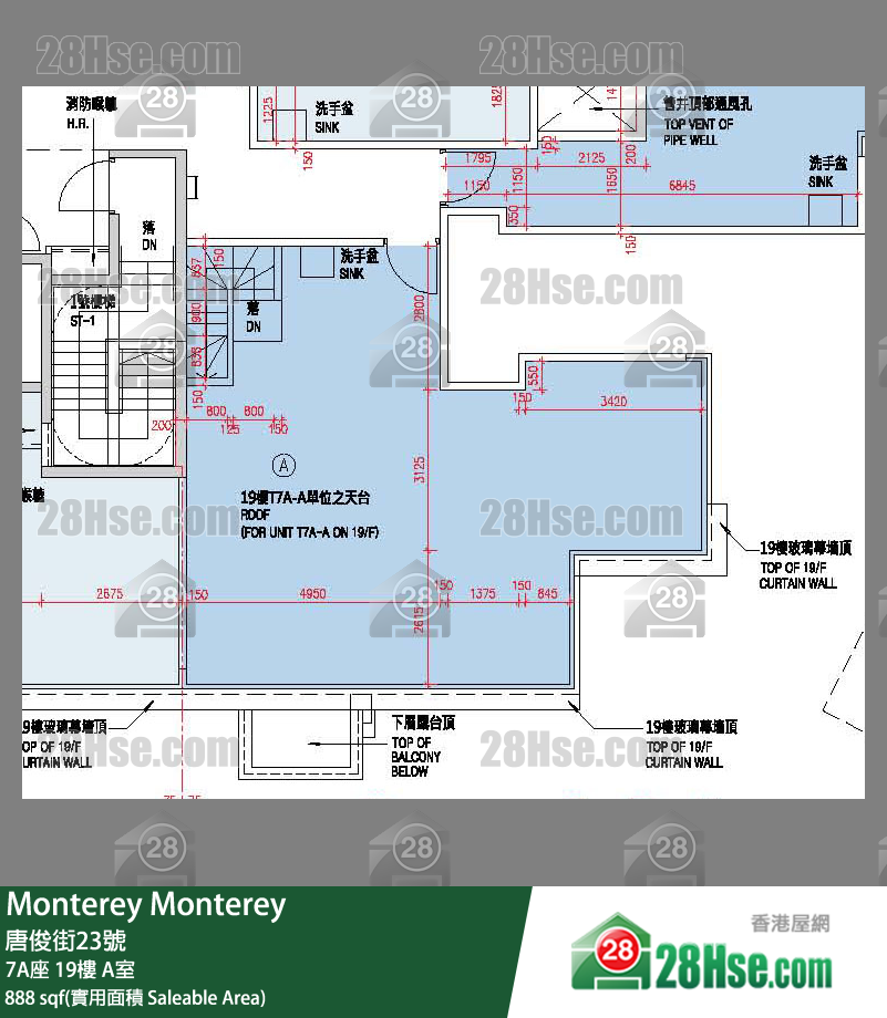 Monterey 大廈7A座19樓 A室 平面圖