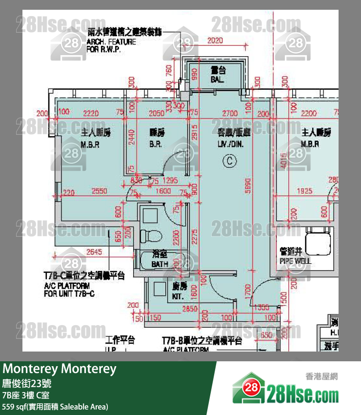 Monterey 大厦7B座3楼 C室 平面图