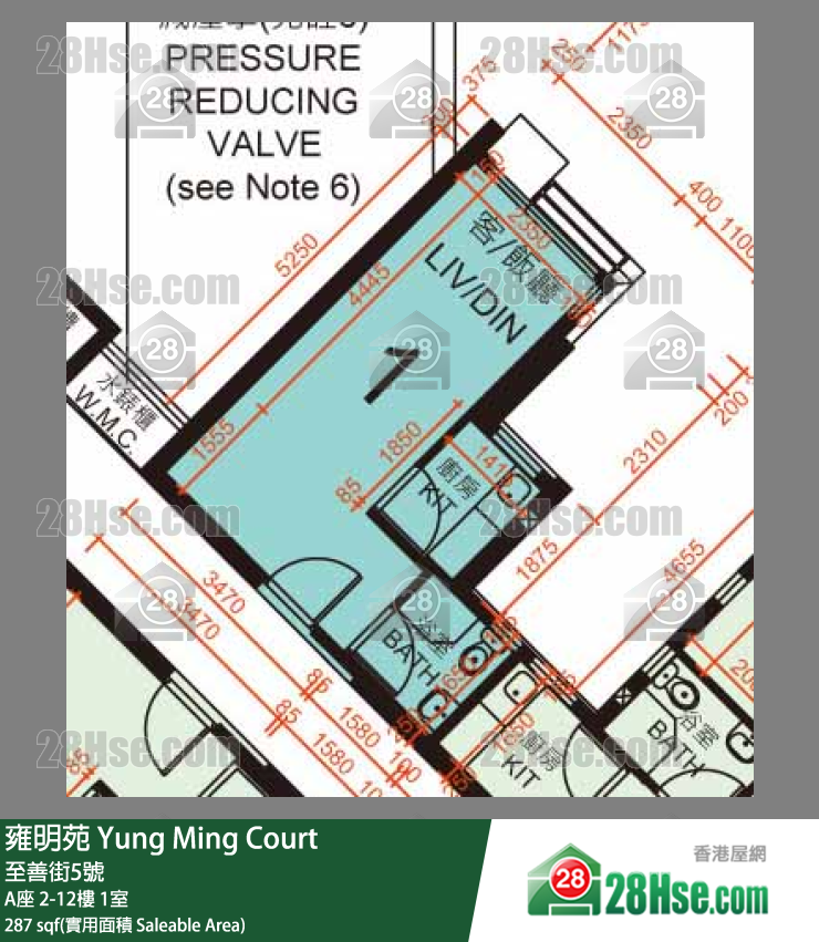 雍明苑 A座 4樓 1室 平面圖
