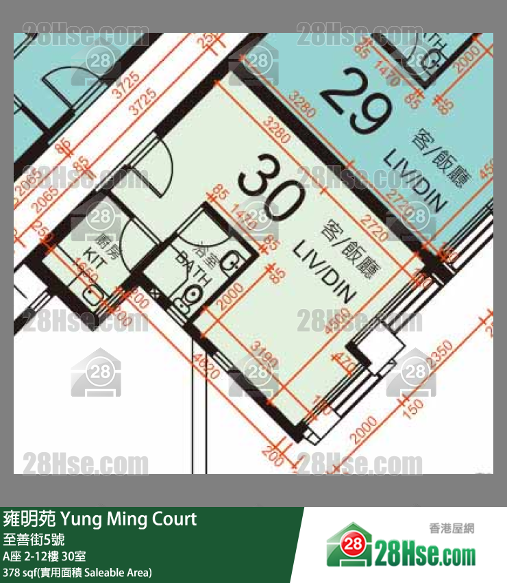 雍明苑 A座 9樓 30室 平面圖