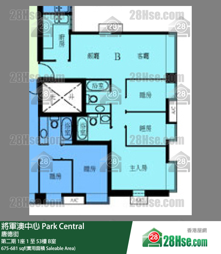 将军澳中心 单位平面图(由 28Hse 提供)