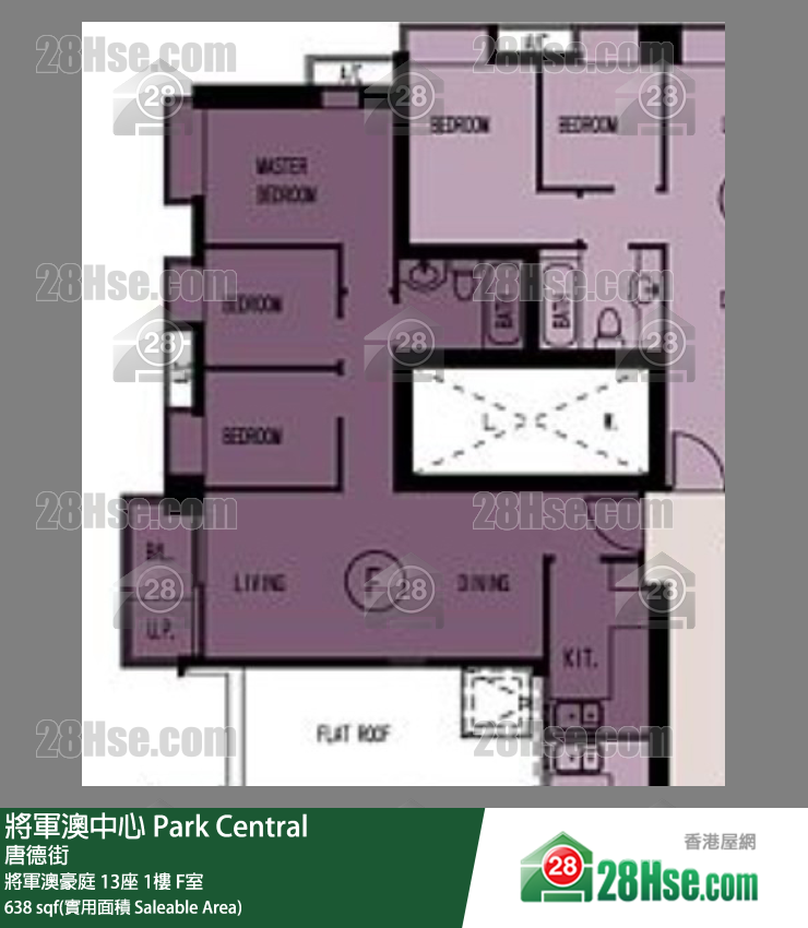 將軍澳中心 將軍澳豪庭 13座1樓 F室 平面圖