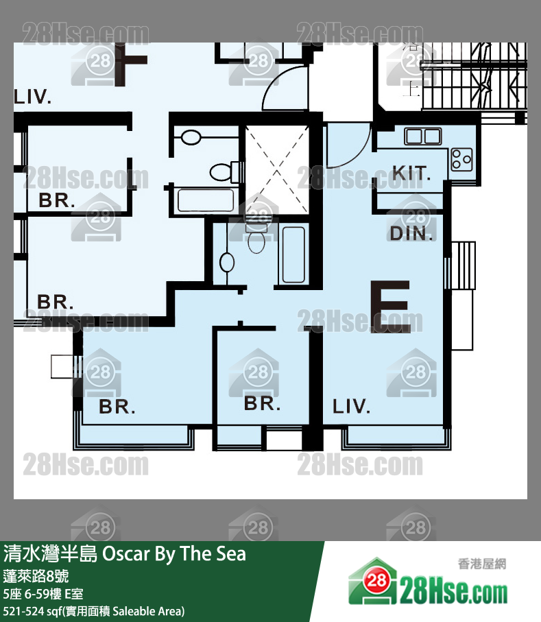 清水灣半島 5座 48樓 E室 平面圖