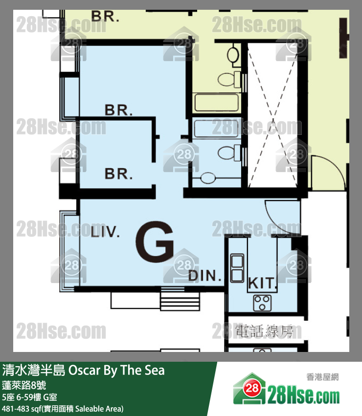 清水湾半岛 5座 55楼 G室 平面图