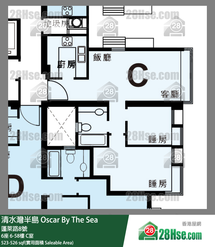 Oscar By The Sea Unit FloorPlan (Provided by 28Hse)