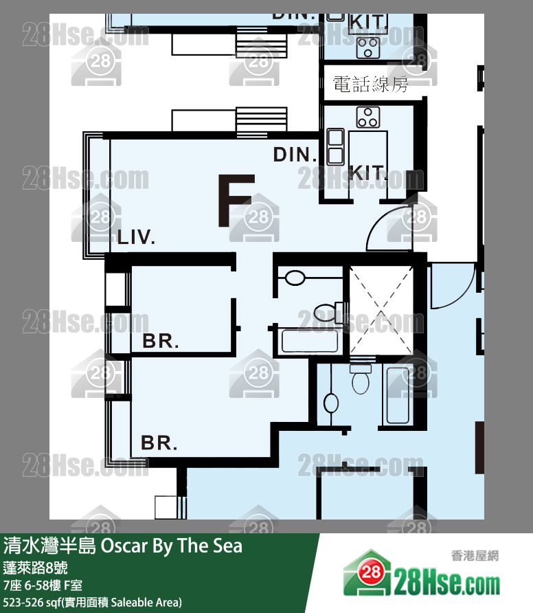 清水湾半岛 7座 16楼 F室 平面图