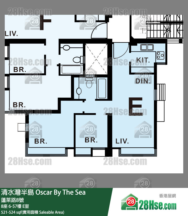 清水湾半岛 8座 9楼 E室 平面图