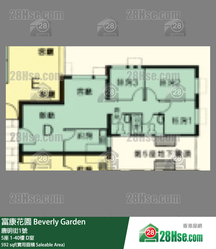富康花園 5座4樓 D室 平面圖
