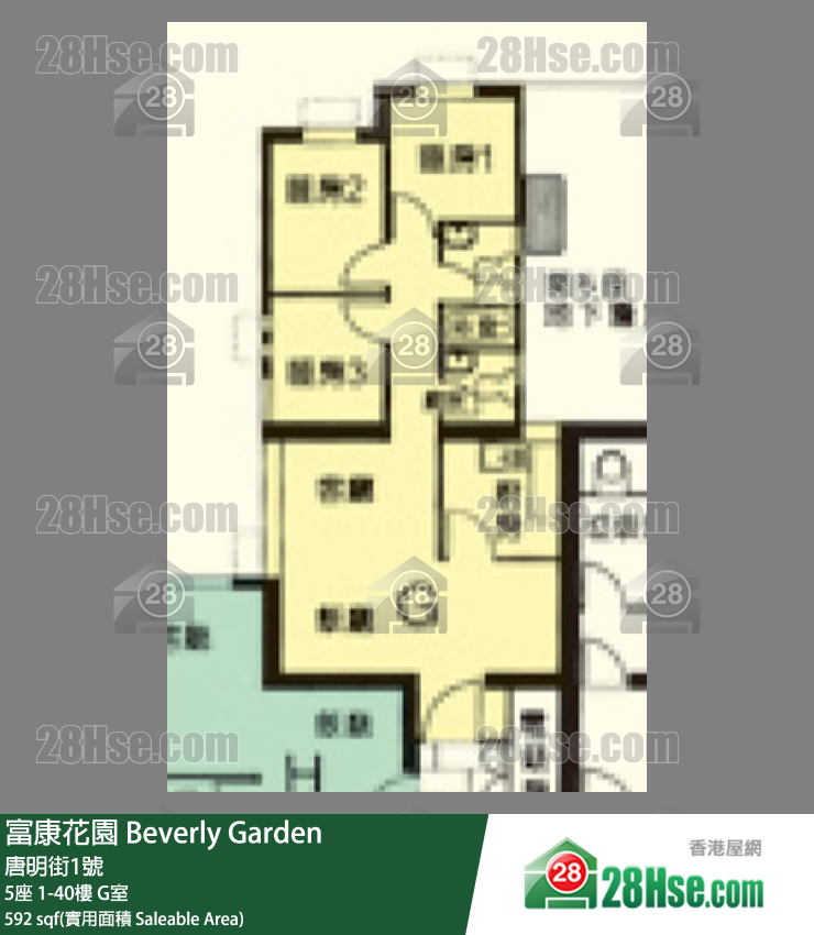 富康花園 5座36樓 G室 平面圖