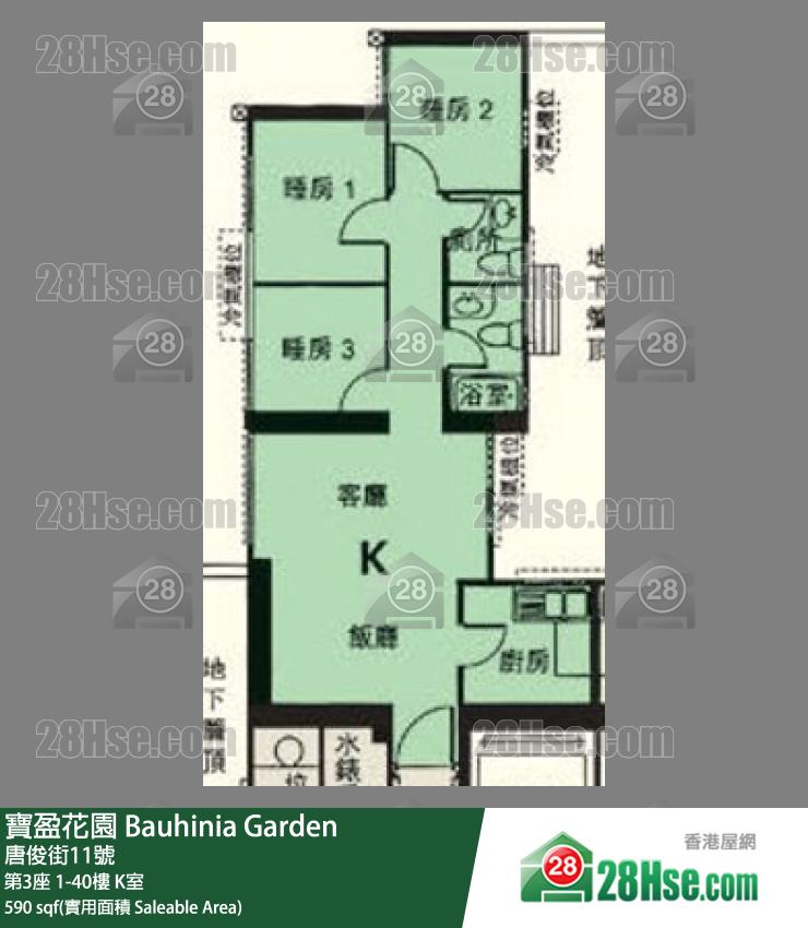 寶盈花園 第3座6樓 K室 平面圖