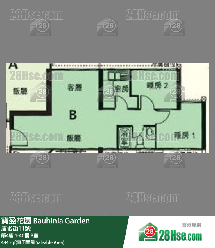 寶盈花園 第4座30樓 B室 平面圖